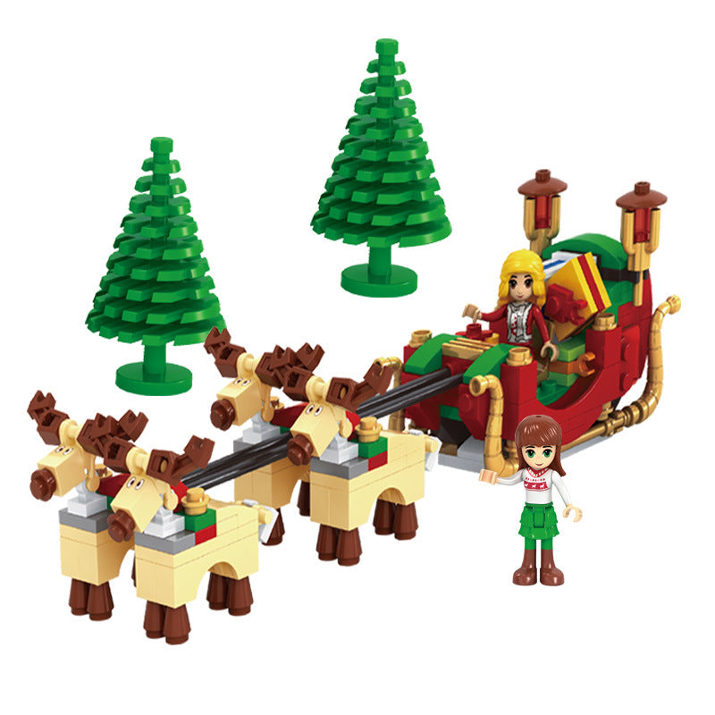 Trineo de Papá Noel con Renos – Set de Bloques de Construcción