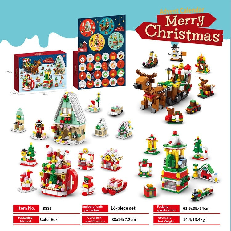 Calendario de Adviento Pueblo Navideño – Bloques de Construcción 24 Días