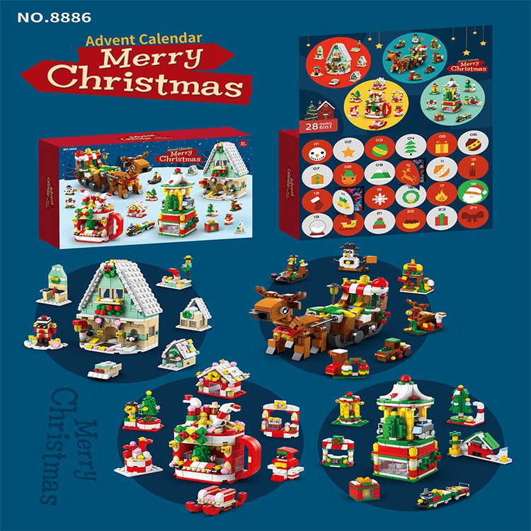 Calendario de Adviento Pueblo Navideño – Bloques de Construcción 24 Días
