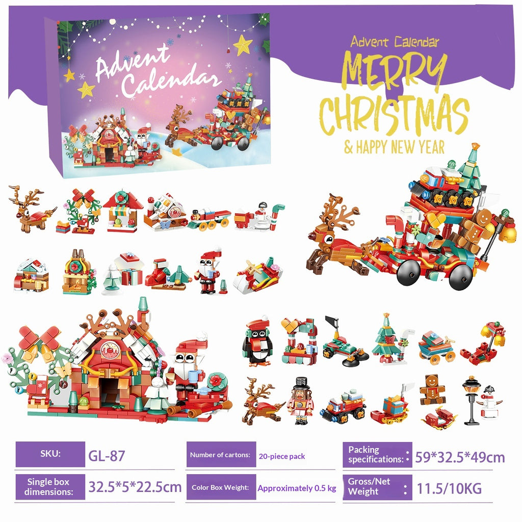 Calendario de Adviento Pueblo Navideño – Bloques de Construcción 24 Días